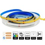 Tira LED COB 5m 320 LED/m 3000K CRI>90 10W/m Corte 2,5cm 8mm Adhesiva Tira LED COB 5m 320 LED/m 3000K CRI>90 10W/m Corte 2,5cm 8mm Adhesiva