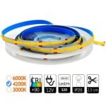 Tira LED COB 320 LED/m 5 m 4200K CRI>90 Blanco Natural Corte 2,5 cm 10W/m 8mm Tira LED COB 320 LED/m 5 m 4200K CRI>90 Blanco Natural Corte 2,5 cm 10W/m 8mm