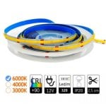 Tira LED COB Alta Densidad 320 LED/m 6000K CRI>90 5m Corte 2,5 cm 10W/m Adhesiva Tira LED COB Alta Densidad 320 LED/m 6000K CRI>90 5m Corte 2,5 cm 10W/m Adhesiva