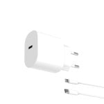 Contact 30w Cargador De Red, Power Delivery, Carga Ultrarrápida, Usb-c + Cable Usb-c A Lightning 1 M, Blanco
