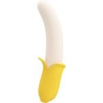 Vibrador Pretty Love Banana Geek silicona 7 modos vibración 3 de empuje recargable USB amarillo Vibrador Pretty Love Banana Geek silicona 7 modos vibración 3 de empuje recargable USB amarillo