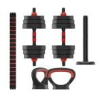 Ksix 20 Kg Kit De Pesas, Mancuernas, Discos Pesas, Barra, Pesa Rusa, Negro Ksix 20 Kg Kit De Pesas, Mancuernas, Discos Pesas, Barra, Pesa Rusa, Negro