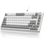 Mechanische Tastatur Ajazz AK820 ANSI 75% Grau Weiss mit Drehknopf USB-C