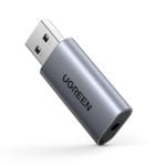 Adaptador USB Ugreen CM383 Jack 3.5mm Carcaça Alumínio Plug and Play Cinzento Adaptador USB Ugreen CM383 Jack 3.5mm Carcaça Alumínio Plug and Play Cinzento