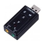 Placa de Som Ewent EW3762 USB 7.1 Preto com Entradas Audio-In/Out e Controlos de Volume Placa de Som Ewent EW3762 USB 7.1 Preto com Entradas Audio-In/Out e Controlos de Volume