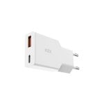 Ksix 20w Gan Cargador De Red Xtraslim, Power Delivery + Pps, Multipuerto Usb-c +  Usb-a, Blanco