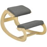Homcom Silla Ergonómica De Rodillas De Madera 55x85x55 Cm Gris
