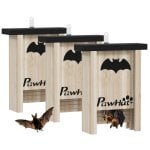 Pawhut Pack De 3 Casas Para Murciélagos De Madera Para Exterior Jardín Natural