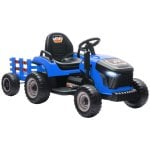 Aiyaplay Tractor Eléctrico Para Niños Con Remolque Desmontable Azul