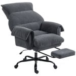 Homcom Silla De Escritorio Con Reposapiés Respaldo Reclinable Y Alto Gris Oscuro Homcom Silla De Escritorio Con Reposapiés Respaldo Reclinable Y Alto Gris Oscuro