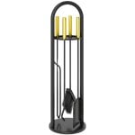 Outsunny Juego De Utensilios Para Chimenea De 5 Piezas 20x20x71 Cm Dorado