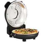 Homcom Horno Para Pizza En 5 Minutos 1200w Temporizador 15min Negro