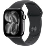 Apple Watch Series 11 GPS 42 mm Cassa in alluminio Jet Black con cinturino Sport nero S/M Apple Watch Series 11 GPS 42 mm Cassa in alluminio Jet Black con cinturino Sport nero S/M