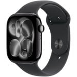 Apple Watch Series 11 GPS 46 mm con cassa in alluminio Jet Black e cinturino Sport nero M/L