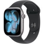 Apple Watch Series 11 GPS NFC 46mm Retina OLED Grigio con Cinturino Nero S/M Resistenza Acqua IP6X SpO2 Cardiofrequenzimetro