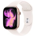 Apple Watch Series 11 GPS Caixa 46mm Alumínio Rosa‑Dourado com Bracelete Desportiva Rosa Leve S/M Apple Watch Series 11 GPS Caixa 46mm Alumínio Rosa‑Dourado com Bracelete Desportiva Rosa Leve S/M