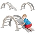 Aiyaplay Juguete De Escalada Para Niños 4 En 1 Con Rampa Escalador De Arco Gris