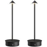 Homcom Juego De 2 Lámparas De Mesa Recargables Regulables Con Control Táctil