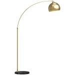 Homcom Lámpara De Pie Arco Altura Ajustable 110-115x35x170-180 Cm Dorado Y Negro