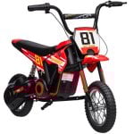 Aiyaplay Moto Eléctrica Para Niños 24v Motor 250w Velocidad De 6-16km/h Rojo