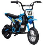 Aiyaplay Moto Eléctrica Para Niños 24v Motor 250w Velocidad De 6-16km/h Azul