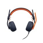 Logitech Zone Learn Headset com Fio, Microfone Omnidirecional e Isolamento Acústico Azul/Laranja