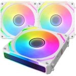 Ventilatore supplementare 3x120mm ARGB 2000RPM bianco con Hub e cavi modulari