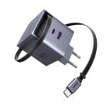 Chargeur Ugreen Nexode Pro 65W GaN câble USB-C rétractable USB-C/USB-A
