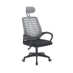 Silla de escritorio Ken ergonómica con reposacabezas regulable y base cromada