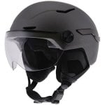Casque vélo intelligent Gris foncé taille L lumière de frein auto télécommande USB-C 8h IPX4 visière anti-UV