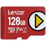 Carte MicroSDXC Lexar 128 GB UHS-I U3 V30 A2 205 MB/s Rouge