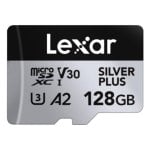 Carte mémoire Lexar Professional SILVER PLUS 128GB MicroSDXC UHS-I 205MB/s V30 A2 Noir Argent
