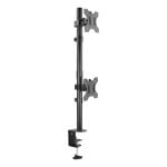 Suporte de Mesa TooQ DB1233TNV-B Duplo Giratório Inclinável 13-32" 16 kg Vertical Aço Preto