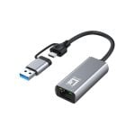 Placa de Rede LevelOne USB-0423 USB Type-A/USB Type-C 2.5Gbps Plug and Play Cinzento
