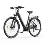 Bicicleta eléctrica urbana OneSport OT07, Shimano 7 velocidades, suspensión delantera, pantalla LCD BAFANG