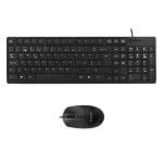 Teclado de membrana Layout PT negro con ratón óptico USB 1200 DPI kit oficina