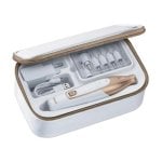 Manicura y Pedicura Profesional Blanco/Dorado 3 Velocidades Batería Litio Pantalla LED Apagado Automático Estuche Accesorios