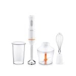 Stabmixer 850W mit Zerkleinerer, Messbecher, Edelstahlfuß, 15 Geschwindigkeiten, Turbofunktion