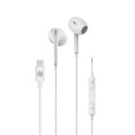 Auriculares Celly UP1300TYPECWH com fio USB-C para chamadas e música, microfone branco