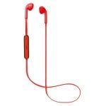 Auriculares Nevir NVR-961BE inalámbricos Bluetooth con micrófono y control digital rojos