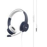 Auriculares Pantone PT-WDH002N con cable Jack 3.5 mm para oficina y centro de llamadas con micrófono boom azul Auriculares Pantone PT-WDH002N con cable Jack 3.5 mm para oficina y centro de llamadas con micrófono boom azul