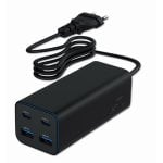 Fuente de Alimentación Gembird 100W GaN Power Delivery TA-UC-2A2C-PD100-01-BK Carga rápida USB-C y USB-A Protecciones avanzadas