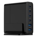 USB Ladegerät Gembird TA-UC-2A4C-PD75-01-BK 75W GaN Schnellladung 6 Ports Schwarz