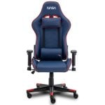 Sedia gaming NASA GALACTIC blu e rossa schienale regolabile PU poggiatesta lombare 150 kg