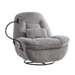 Home Heavenly Ermi Sillón Confort Gama G Función Giratoria Efecto Balancín Soporte Móvil Gris