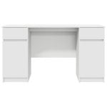 Escritorio Vidaxl Rhima 2 Cajones 2 Puertas Blanco 140x49x76 cm Madera Estudio