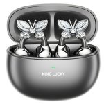 Kinglucky Auriculares Sem Fios Bluetooth 5.4 com Cancelamento de Ruído, Microfone e Resistência IPX5 Pretos/Prateados