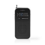Tragbarer Radio Nedis RDFM1110SI AM FM analog schwarz Lautsprecher und Kopfhörer