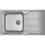 Lavello da incasso rettangolare in acciaio inox con 1 vasca e gocciolatoio Teka CLASSIC 1C 1E SF