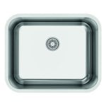 Einbauwaschbecken aus Edelstahl mit quadratischem Becken, 545 mm Breite, 1 Becken, ohne Hahnloch